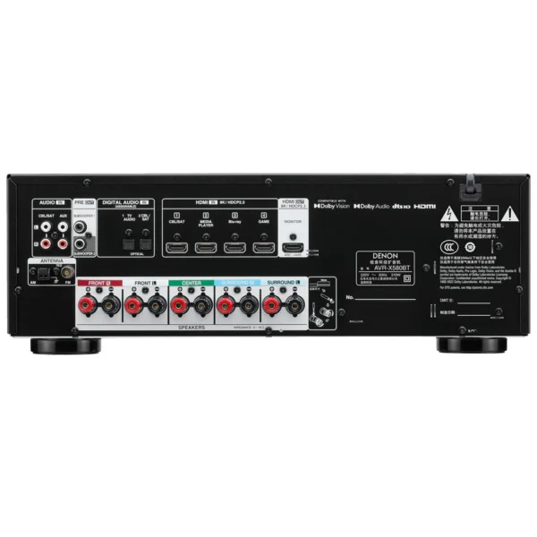 Denon AVR-X580BT - 5.2 Channel 8K & 3D Audio Experience AV Receiver - Image 4